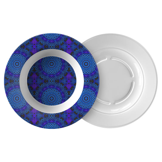 Blue Celtic Knot Kaleidoscope Dinner Bowl