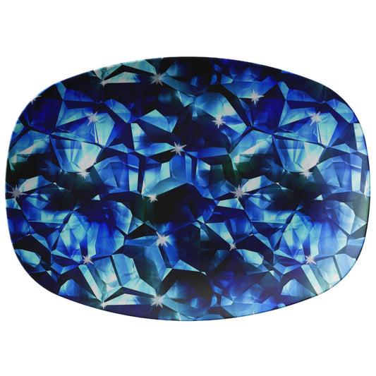 Blue Crystal Pattern Snack Platter