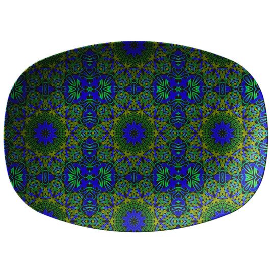 Blue Green Celtic Kaleidoscope Snack Platter