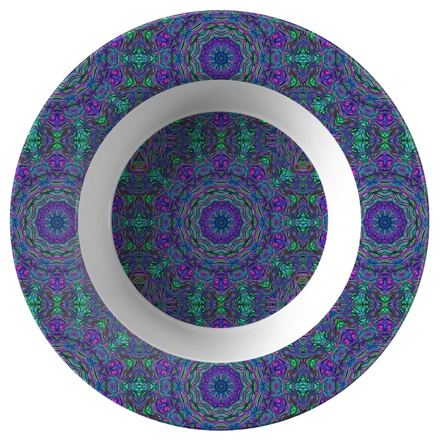Blue Green Purple Kaleidoscope Dinner Bowl