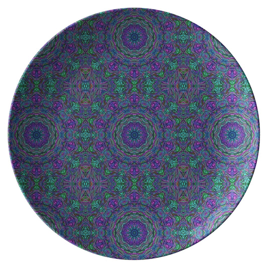 Blue Green Purple Kaleidoscope Dinner Plate