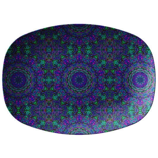 Blue Green Purple Kaleidoscope Snack Platter