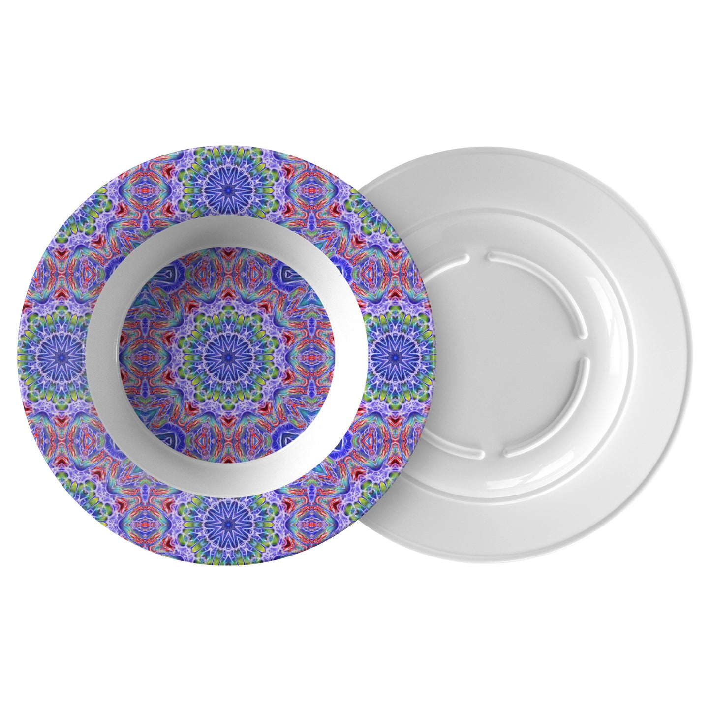 Blue Red Kaleidoscope Dinner Bowl