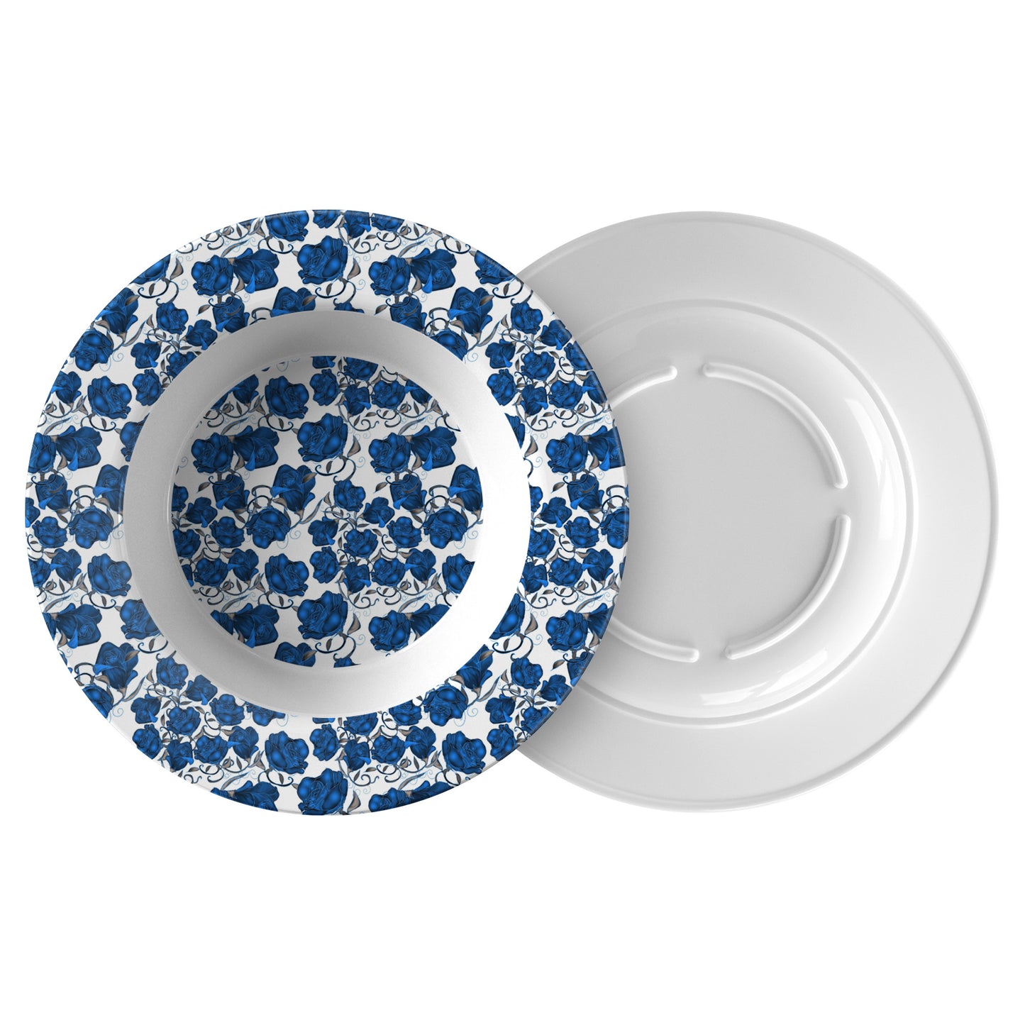 Blue Roses Dinner Bowl
