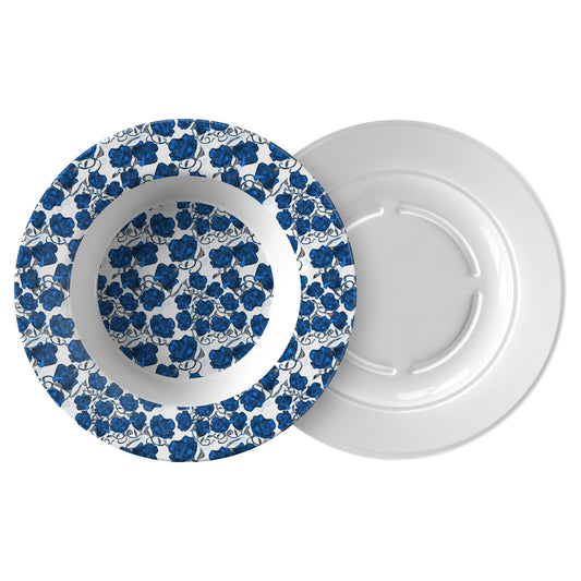 Blue Roses Dinner Bowl