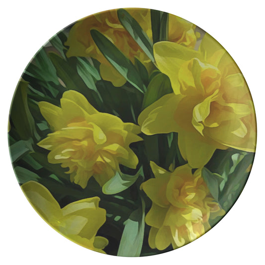 Bright Yellow Daffodils Dinner Plate