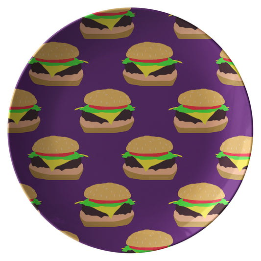 Burger Pattern Dinner Plate