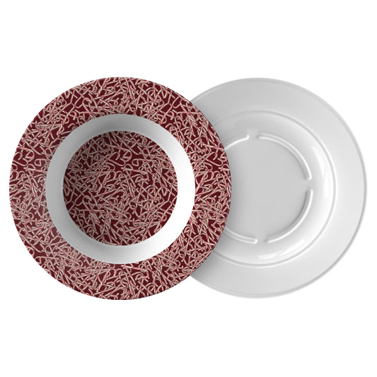 Candy Cane Pattern Dinner Bowl
