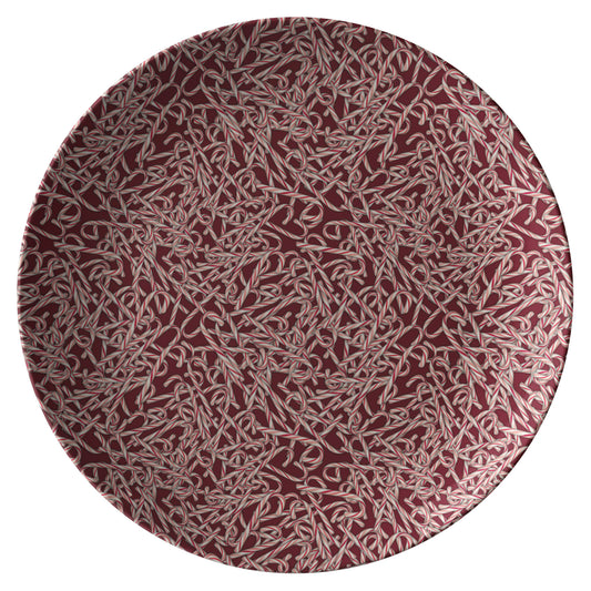 Candy Cane Pattern Dinner Plate