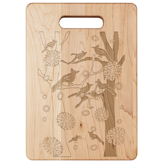 Cardinals In The Snow Maple Cutting Board
