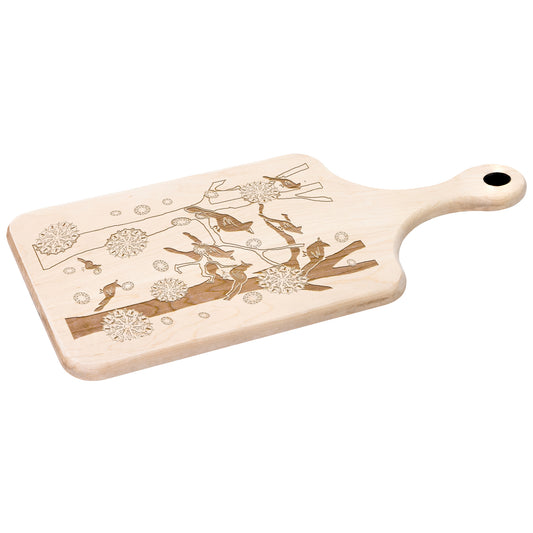 Cardinals In The Winter Snow Paddle Cutting Board