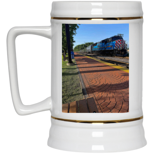 localtrainfoxlake5000 Local Train Fox Lake  Beer Stein 22oz.