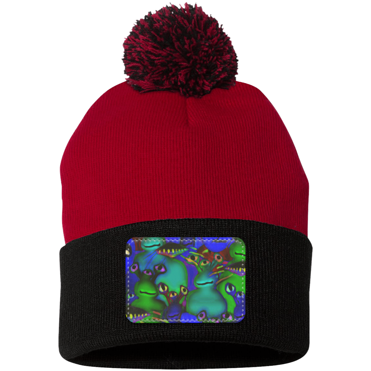 Aliens Collage  Pom Pom Knit Cap