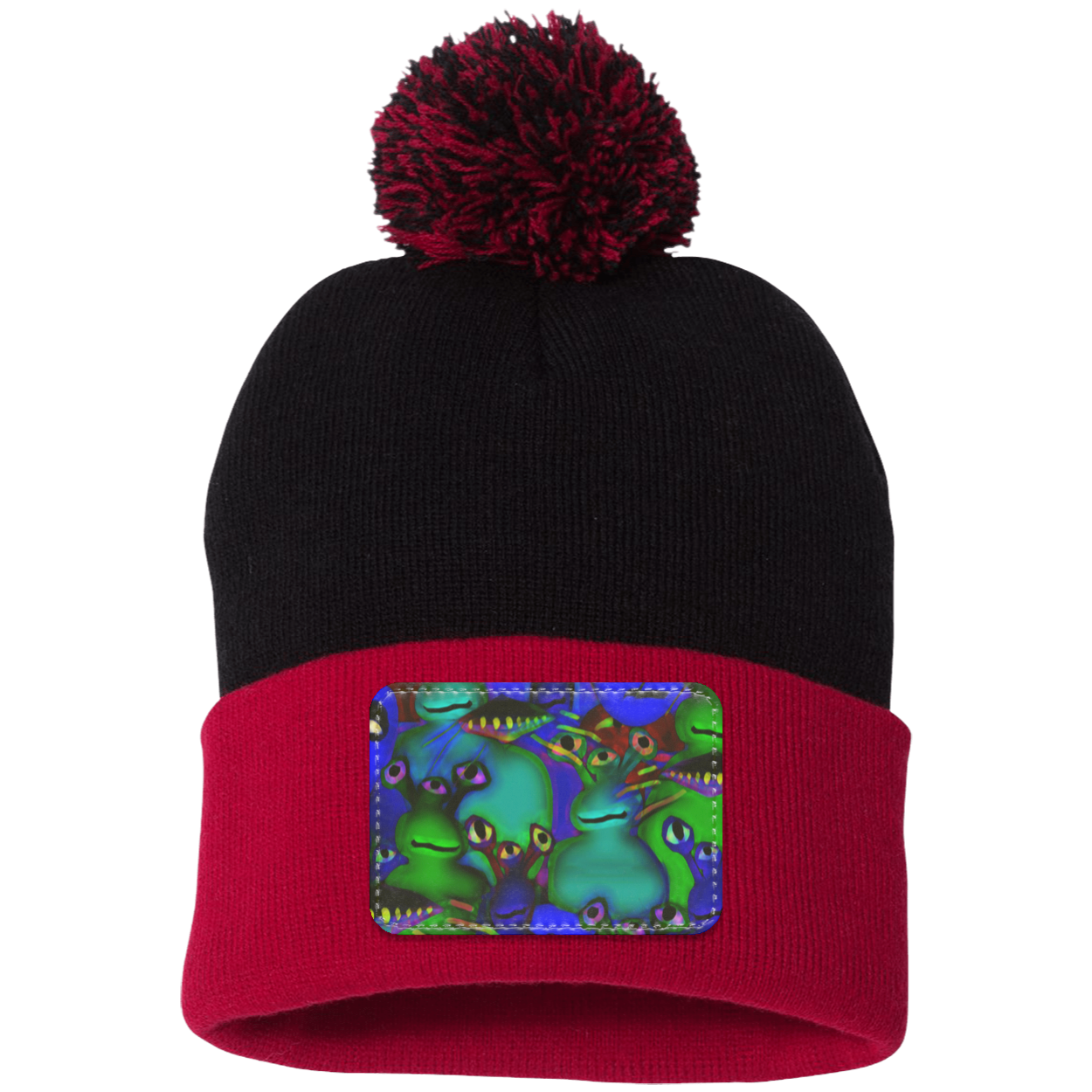 Aliens Collage  Pom Pom Knit Cap