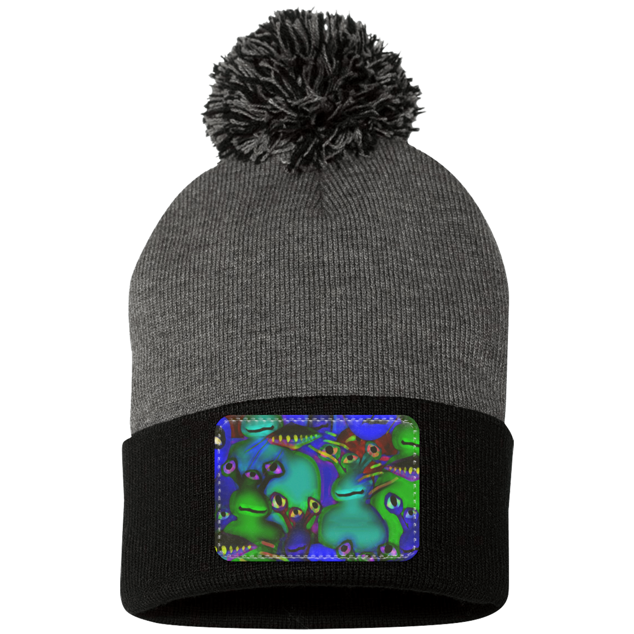 Aliens Collage  Pom Pom Knit Cap