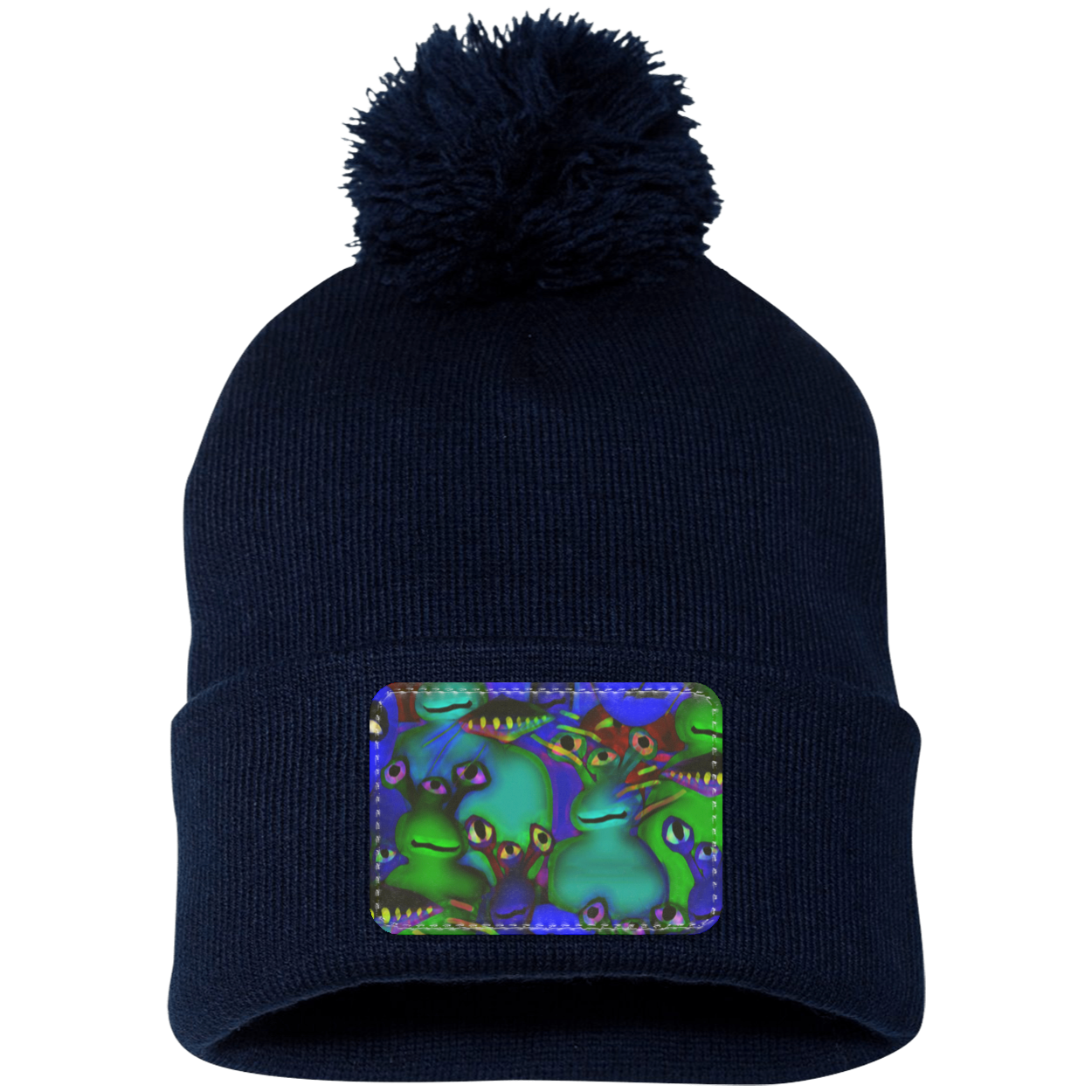 Aliens Collage  Pom Pom Knit Cap