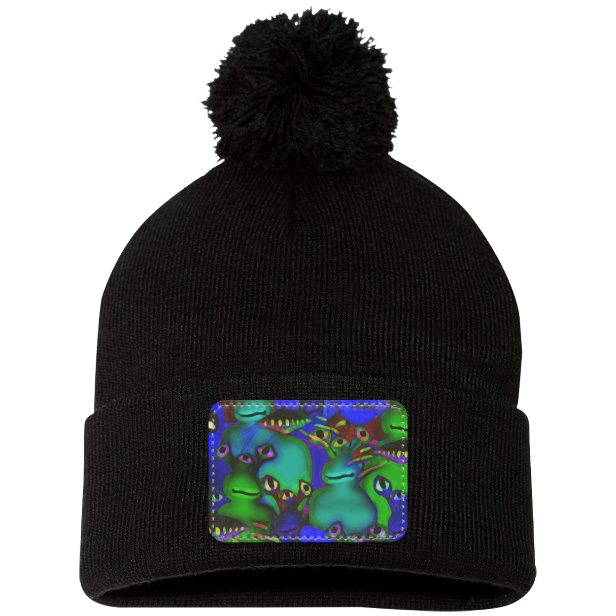 Aliens Collage  Pom Pom Knit Cap