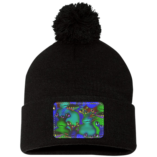 Aliens Collage  Pom Pom Knit Cap