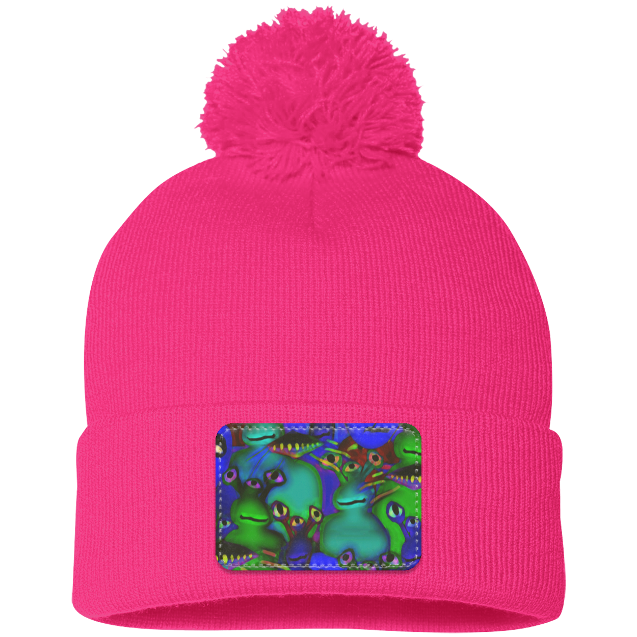 Aliens Collage  Pom Pom Knit Cap