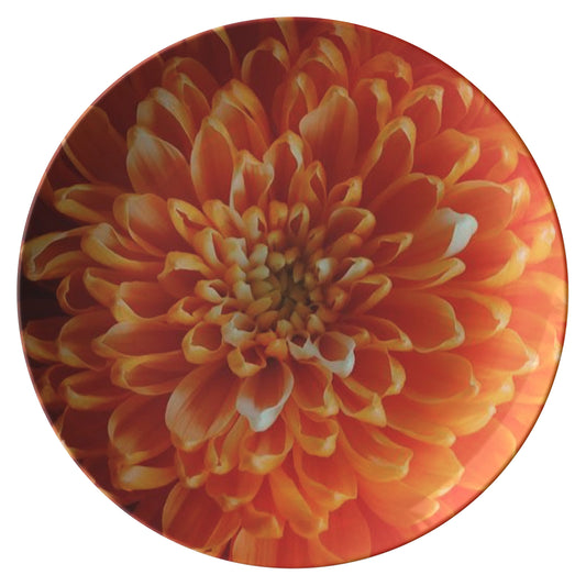 Orange Chrysanthemum Dinner Plate