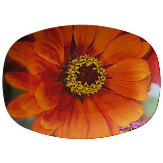 Orange and Yellow Flower Detail Snack Platter