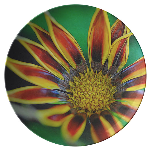 Orange and Yellow Flower Photograph Dinner Plate