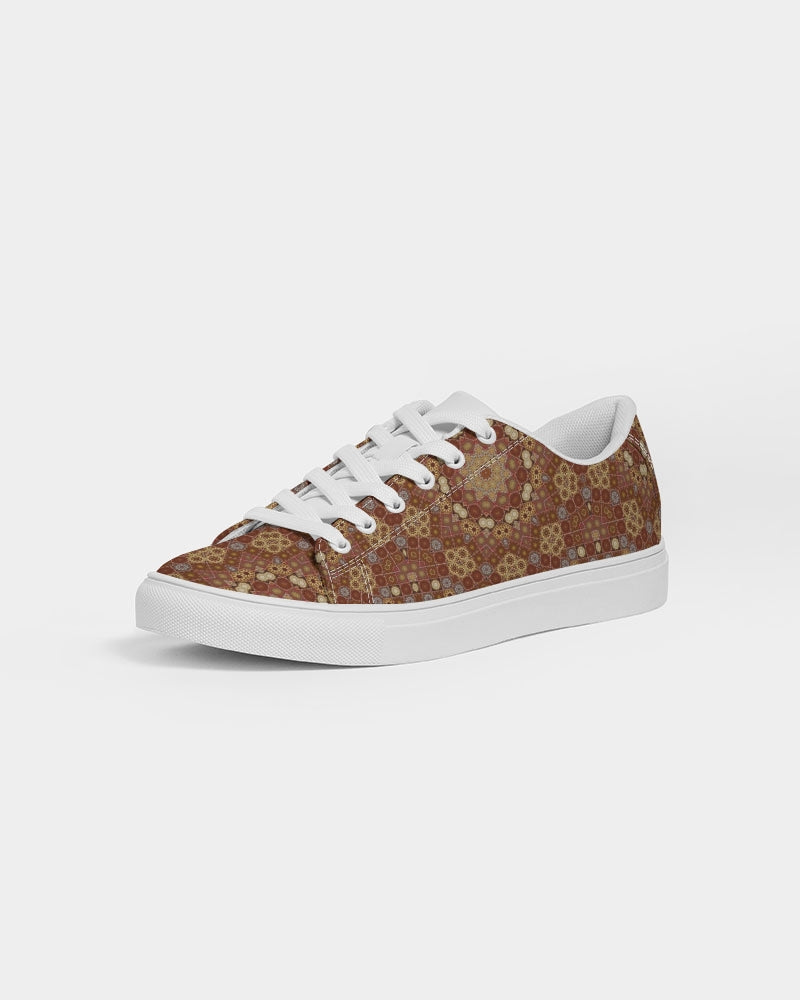 Checkered Star Geometry Men's Faux-Leather Sneaker