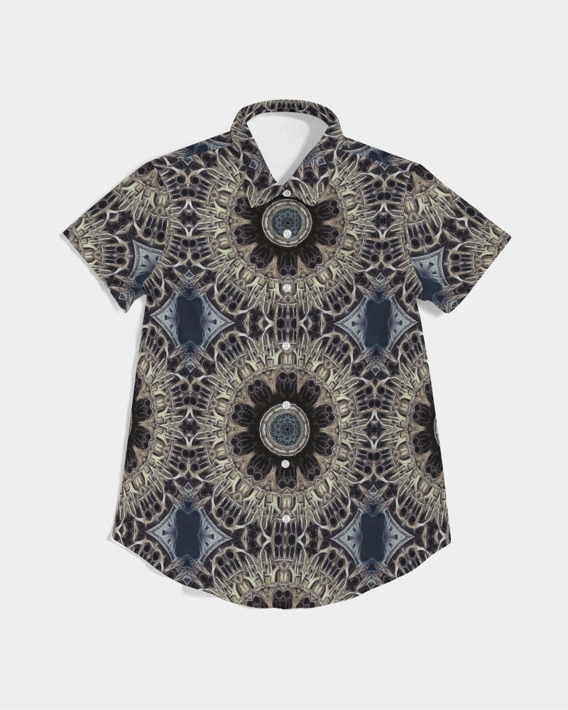 Cathedral Kaleidoscope Women's All-Over Print Short Sleeve Button Up