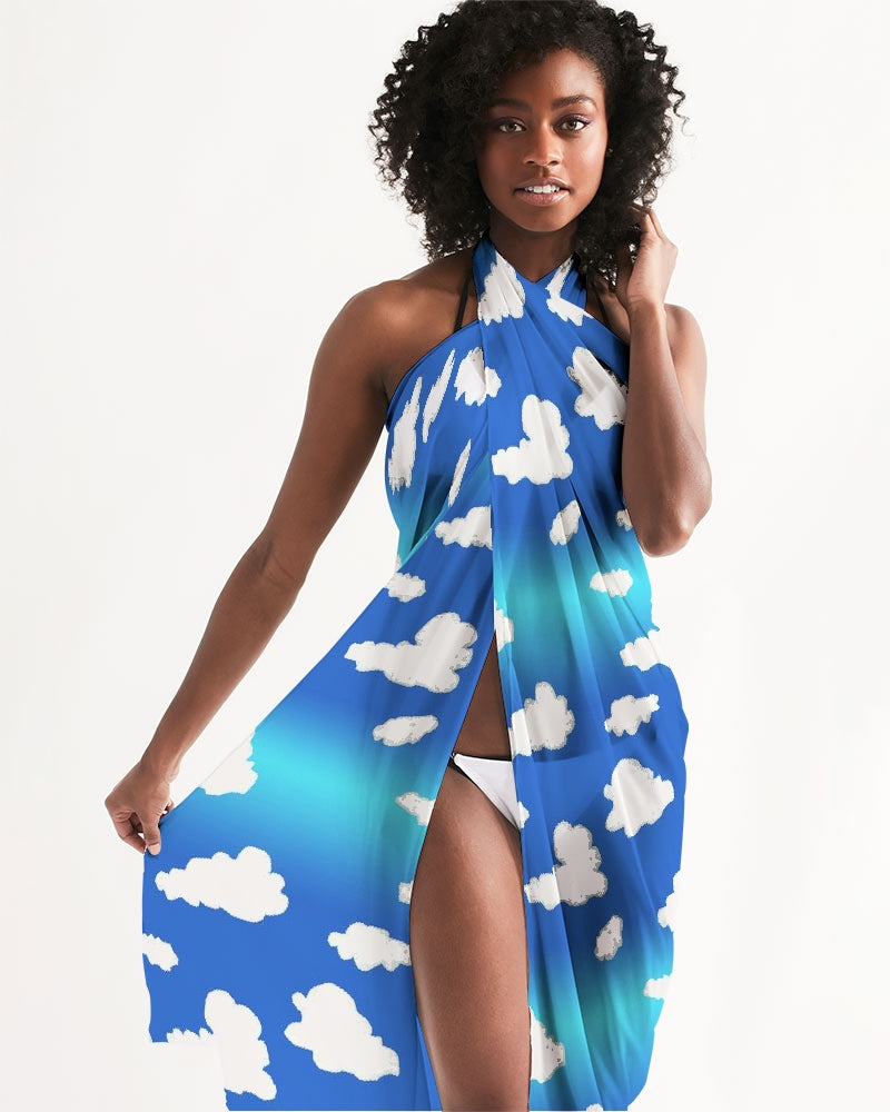 Clouds Pattern All-Over Print Swim Cover Up