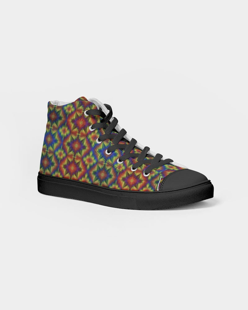 Carnival Kaleidoscope Women's Hightop Canvas Shoe - Black