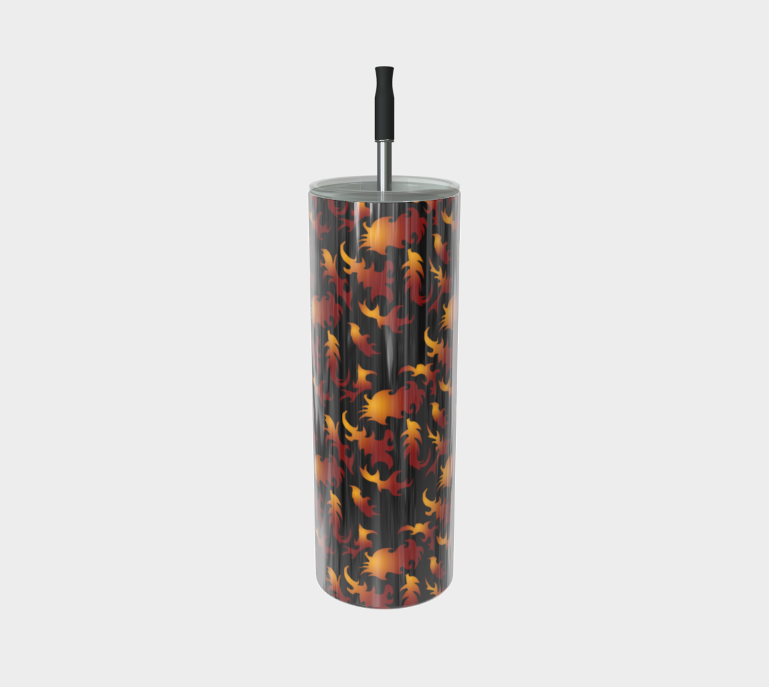 Abstract Flames Pattern Stainless Steel Tumbler