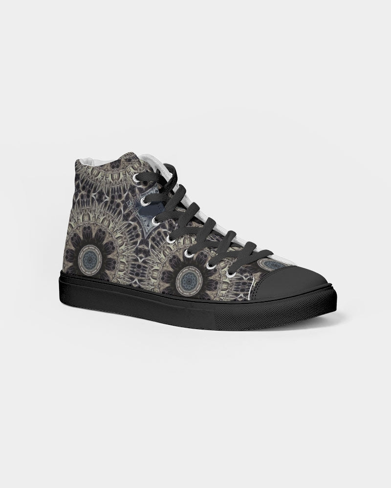 Cathedral Kaleidoscope Women's Hightop Canvas Shoe - Black