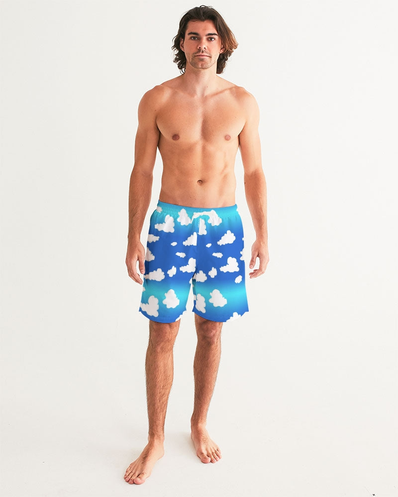 Clouds Pattern Men's All-Over Print Swim Trunk