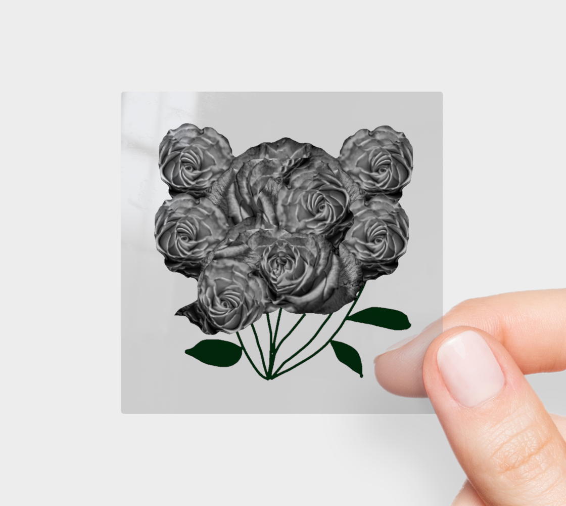 Black and White Roses Sticker