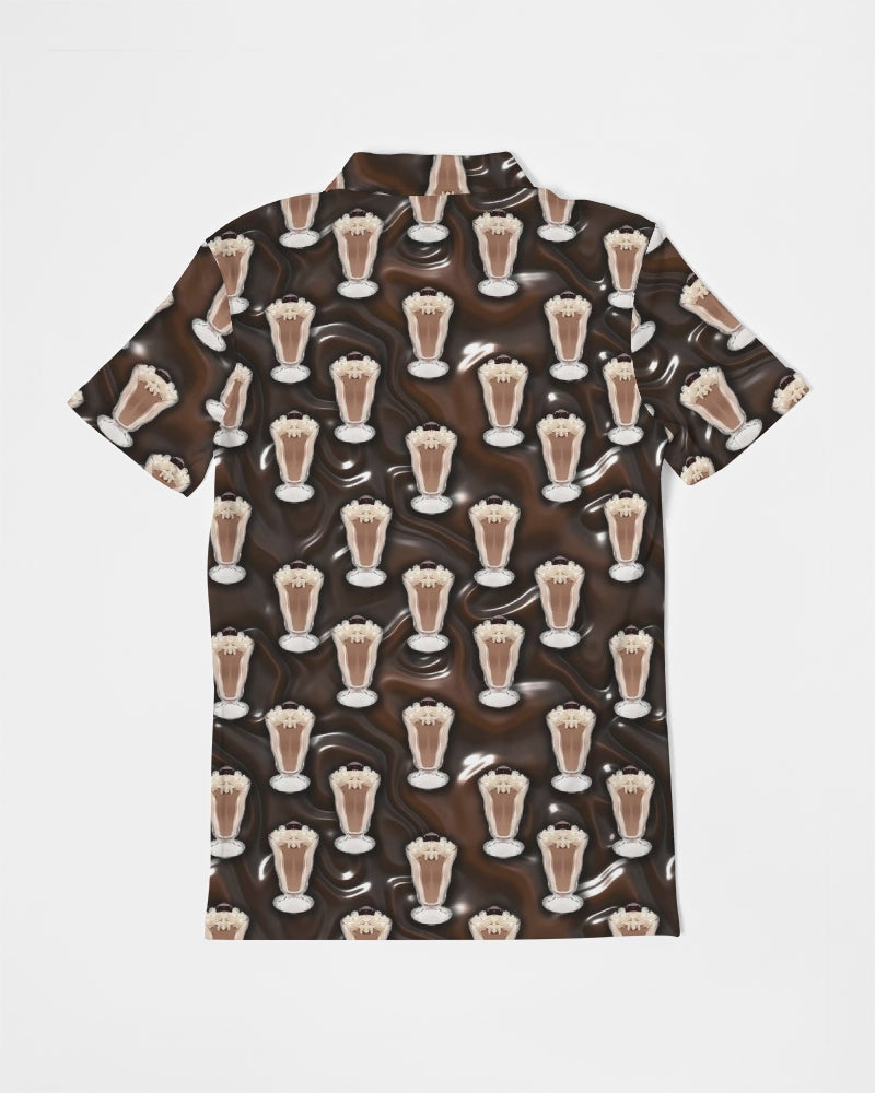 Chocolate Milkshake Men's All-Over Print Slim Fit Short Sleeve Polo