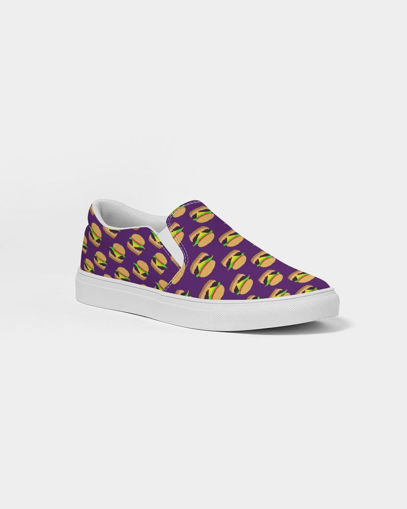 Cheeseburger Pattern Women's Slip-On Canvas Shoe