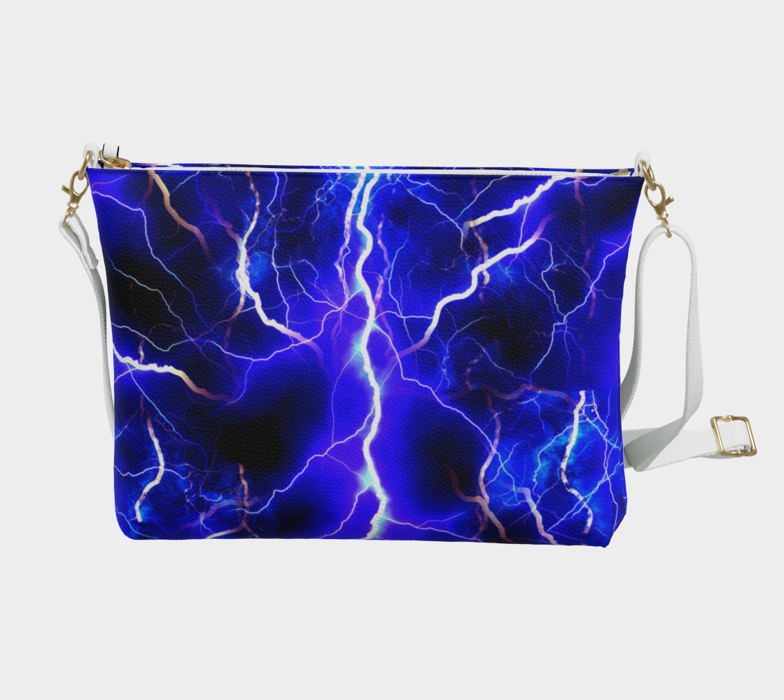 Blue Lightning Vegan Crossbody Purse