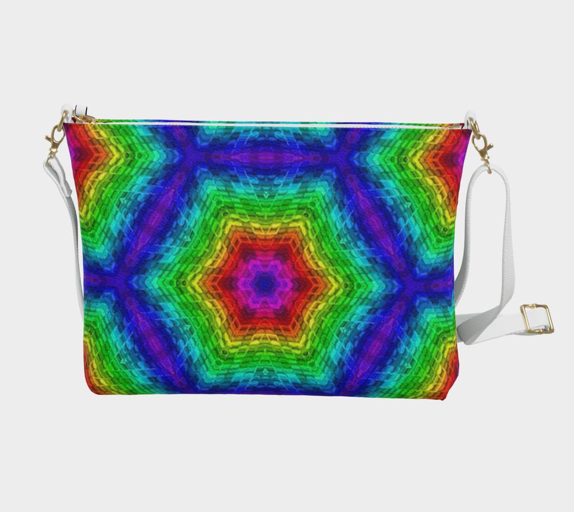 Colorful Hexagons Vegan Crossbody Purse