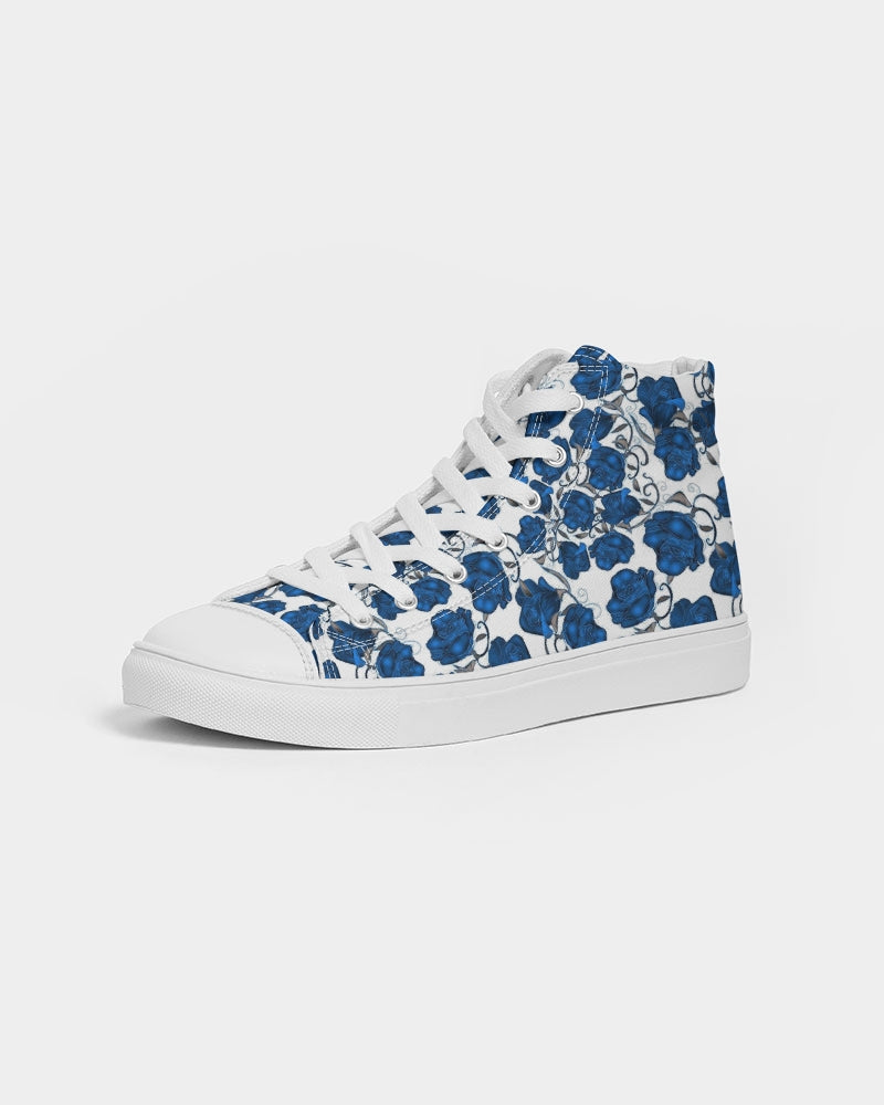 Blue Roses Women's Hightop Canvas Shoe