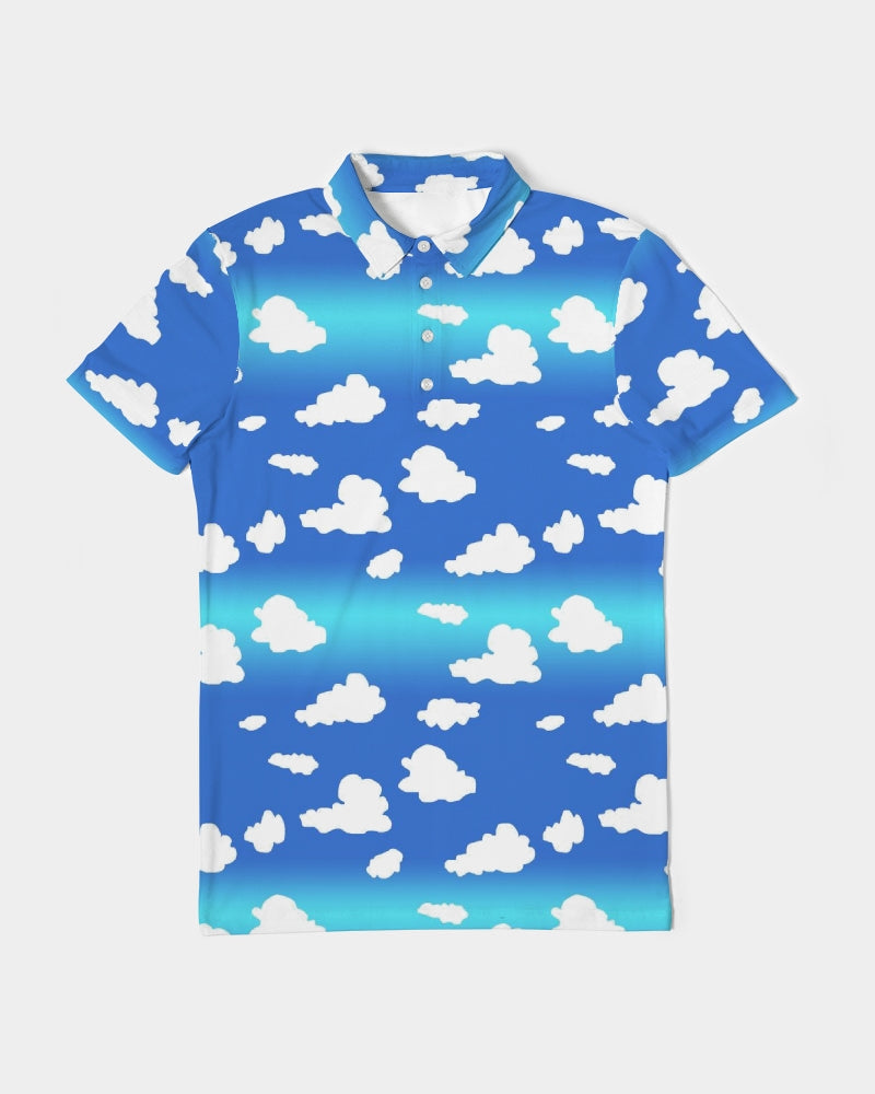 Clouds Pattern Men's All-Over Print Slim Fit Short Sleeve Polo