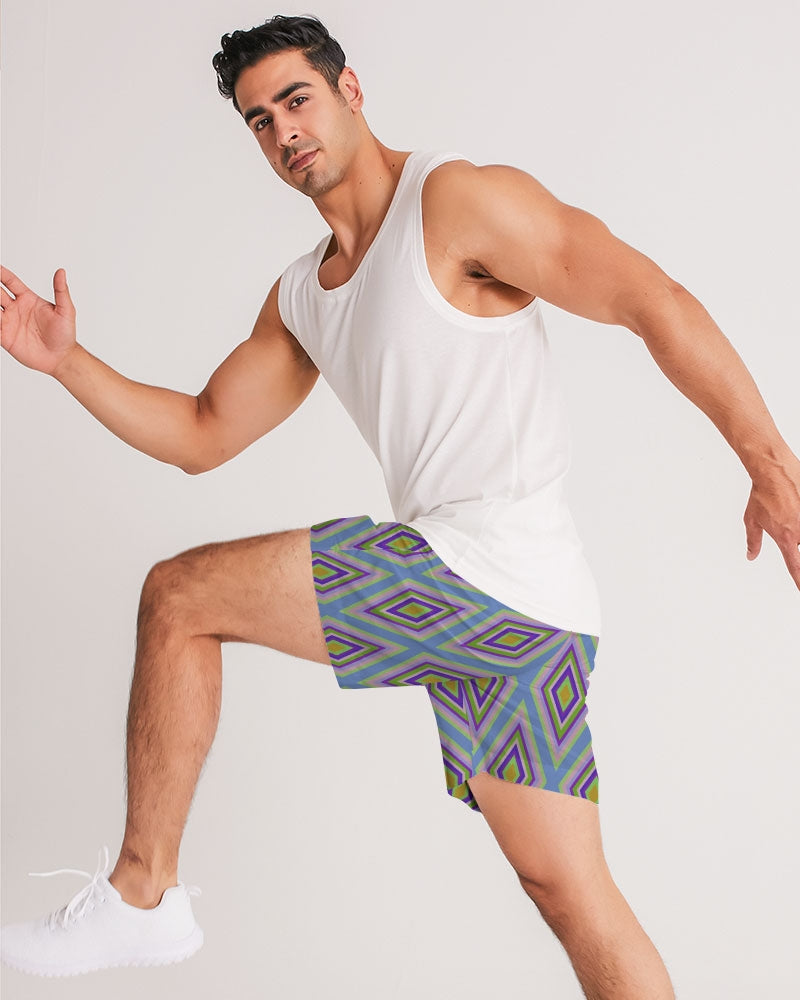 Colorful diamonds Variation 2 Men's All-Over Print Jogger Shorts