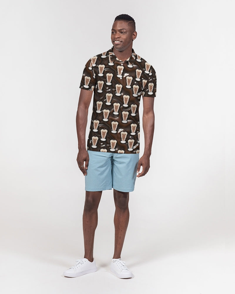 Chocolate Milkshake Men's All-Over Print Slim Fit Short Sleeve Polo