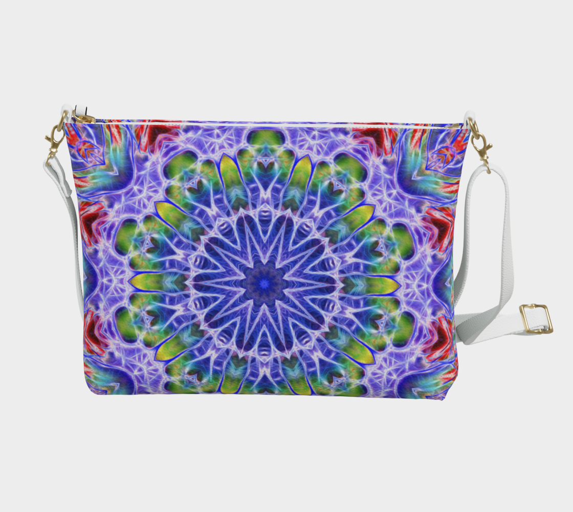 Blue Red Kaleidoscope Vegan Crossbody Purse