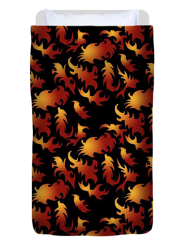 Abstract Flames - Duvet Cover