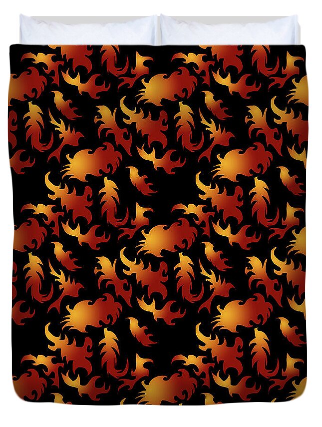 Abstract Flames - Duvet Cover