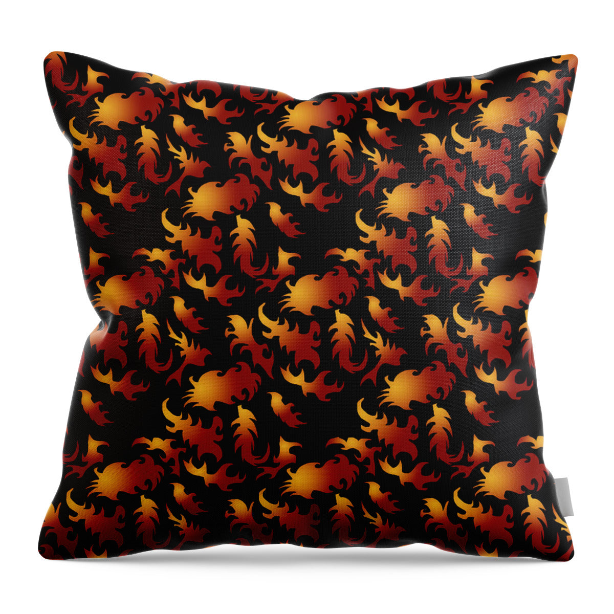 Abstract Flames - Throw Pillow