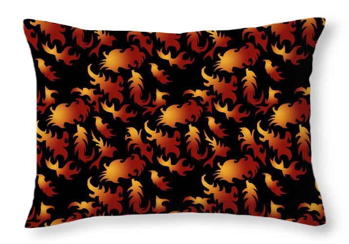 Abstract Flames - Throw Pillow