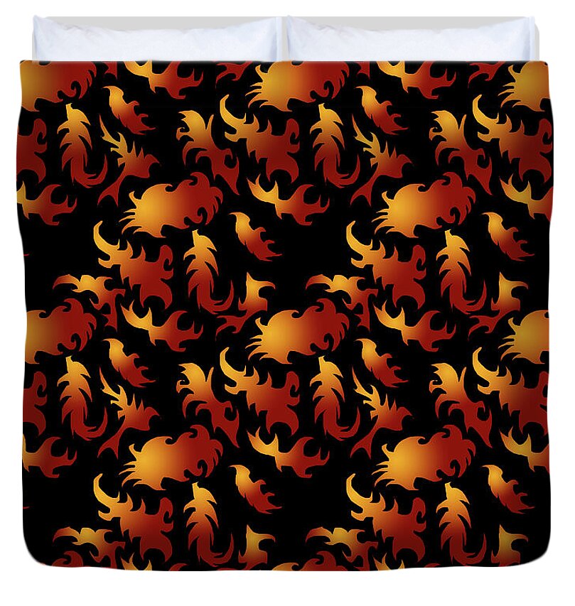 Abstract Flames - Duvet Cover