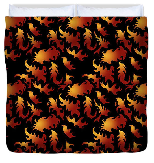 Abstract Flames - Duvet Cover