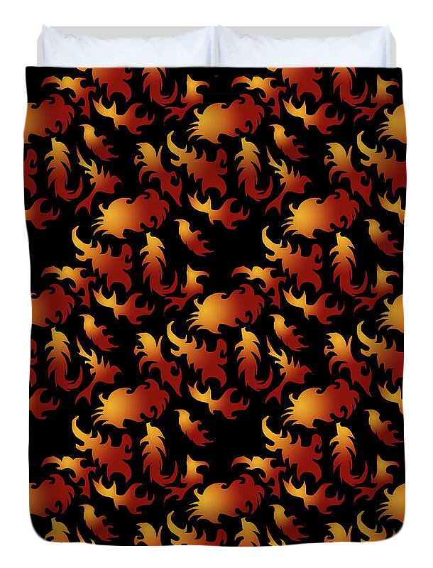 Abstract Flames - Duvet Cover